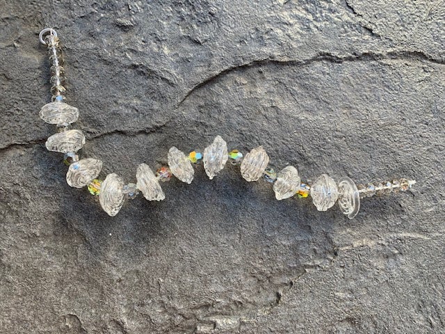 Clear glass beads top